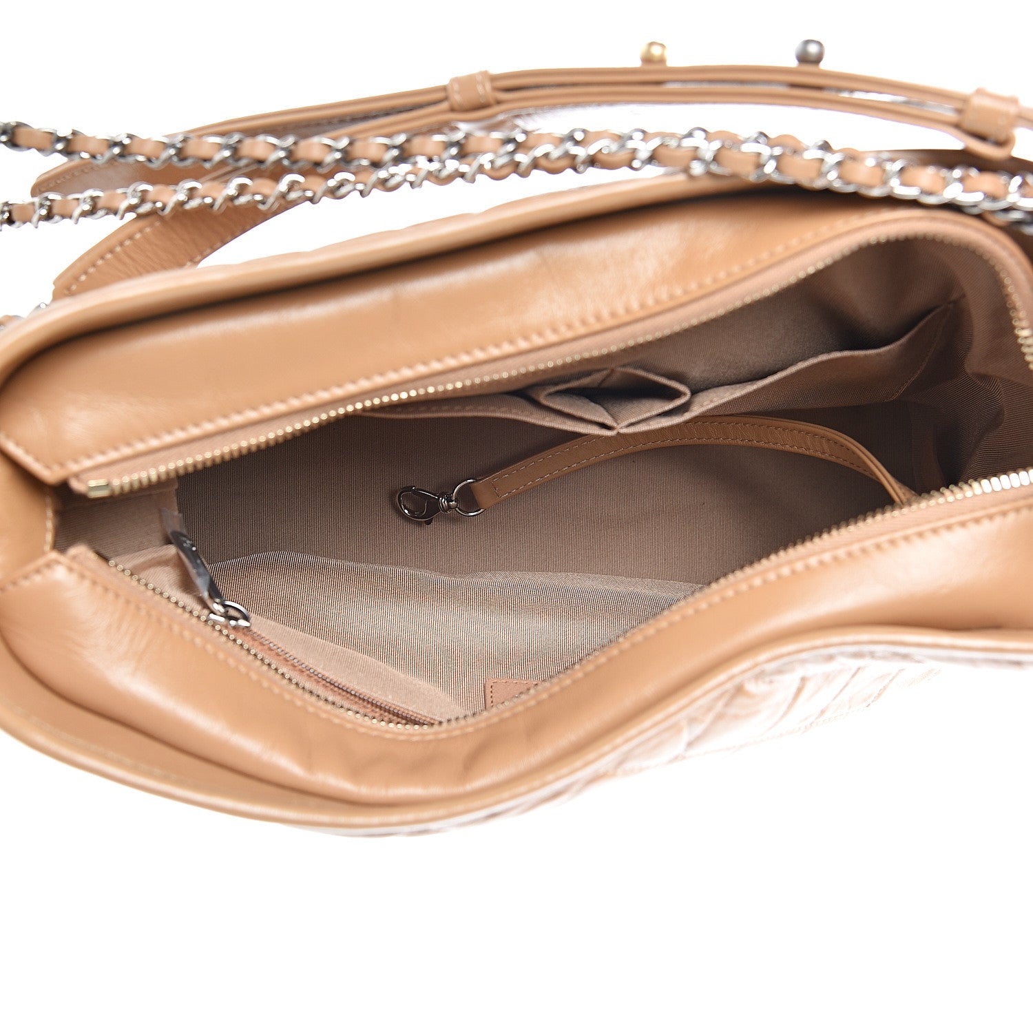 Chanel Aged Calfskin Quilted Medium Gabrielle Hobo Beige 4 of 9