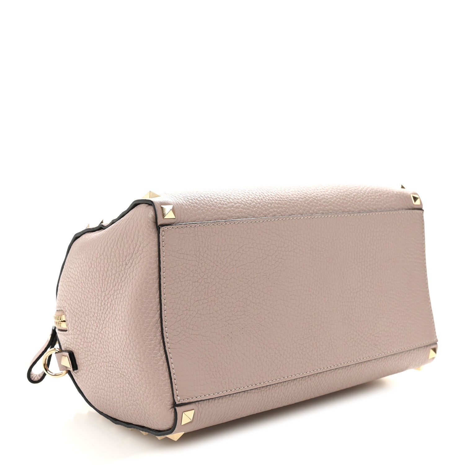 Valentino Garavani Pebbled Calfskin Rockstud Bowling Bag Poudre 4 of 9