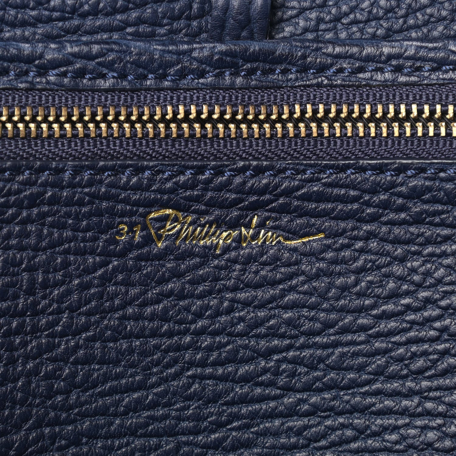 3.1 Phillip Lim Textured Calfskin Large Pashli Satchel Navy 6 of 9