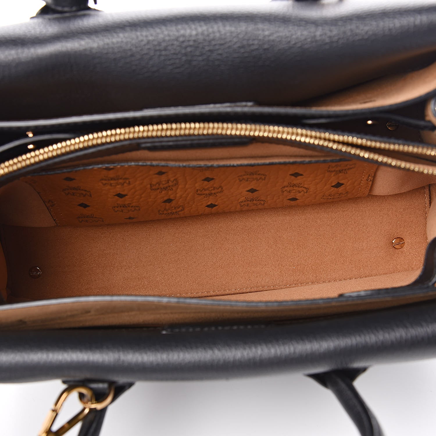 MCM Grained Calfskin Medium Milla Tote Black 5 of 9
