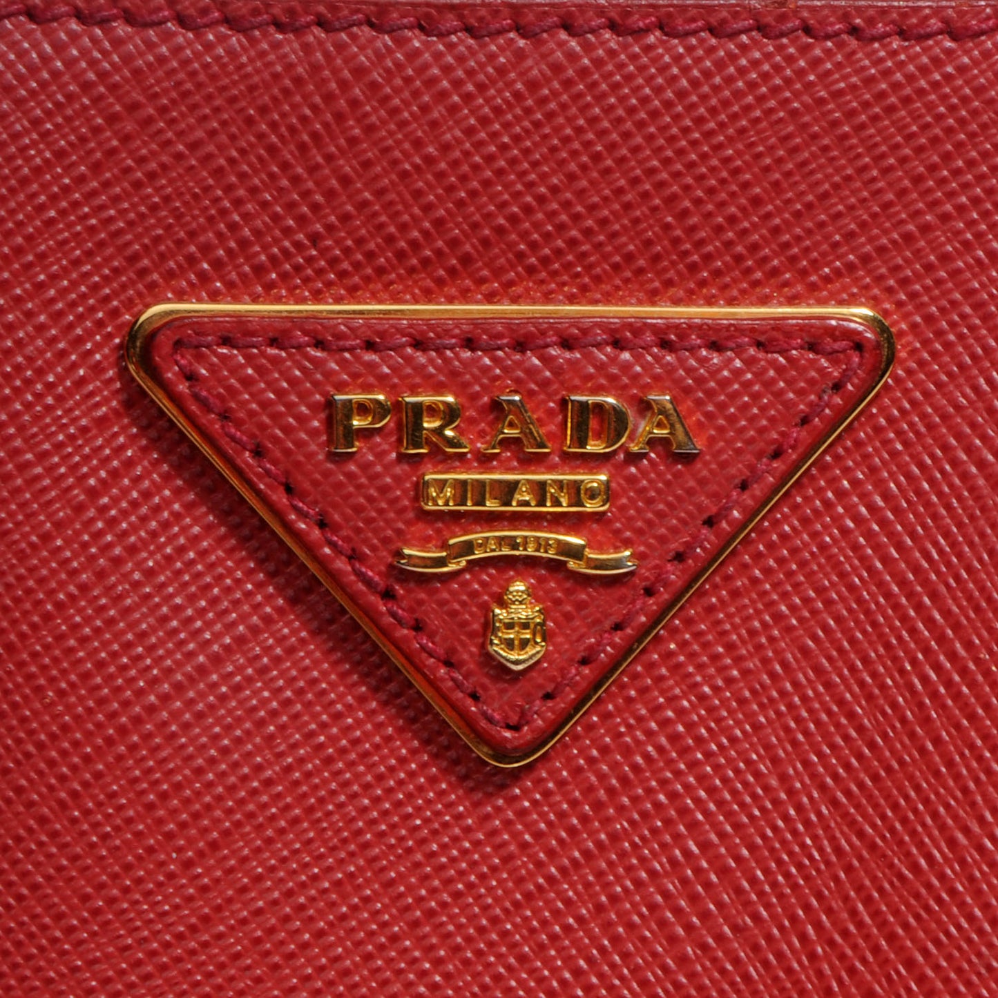 Saffiano Lux Double Zip Top Handle Tote Fuoco