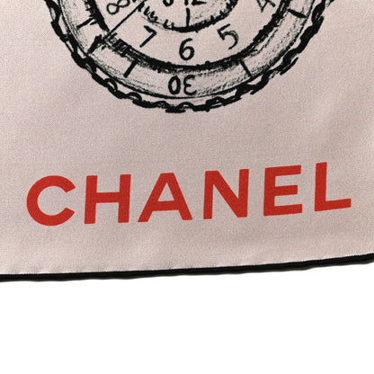 Chanel Silk CC Square Scarf Rose Black 2 of 3