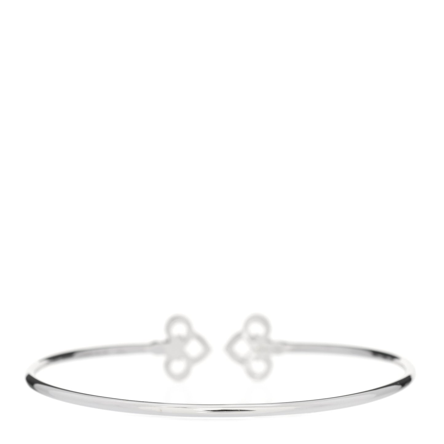 18K White Gold Diamond Fleur De Lis Wire Bracelet