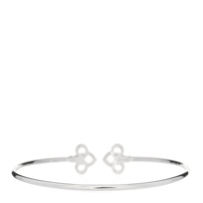 Tiffany 18K White Gold Diamond Fleur De Lis Wire Bracelet 2 of 4