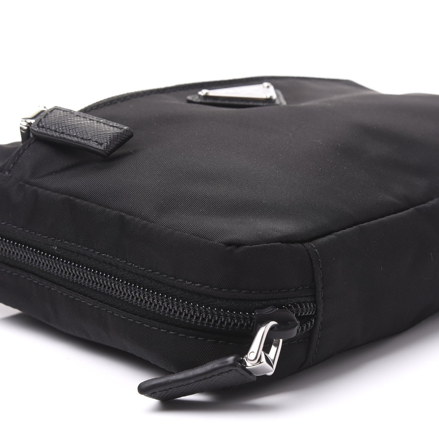 Prada Tessuto Nylon Saffiano Maniglia Pouch Black 6 of 8