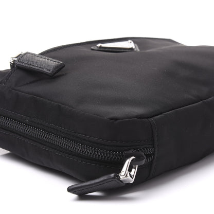 Prada Tessuto Nylon Saffiano Maniglia Pouch Black 6 of 8