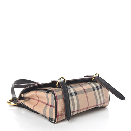 Burberry Haymarket Check Baby Bridle Saddle Bag Dark Clove Brown 3 of 7