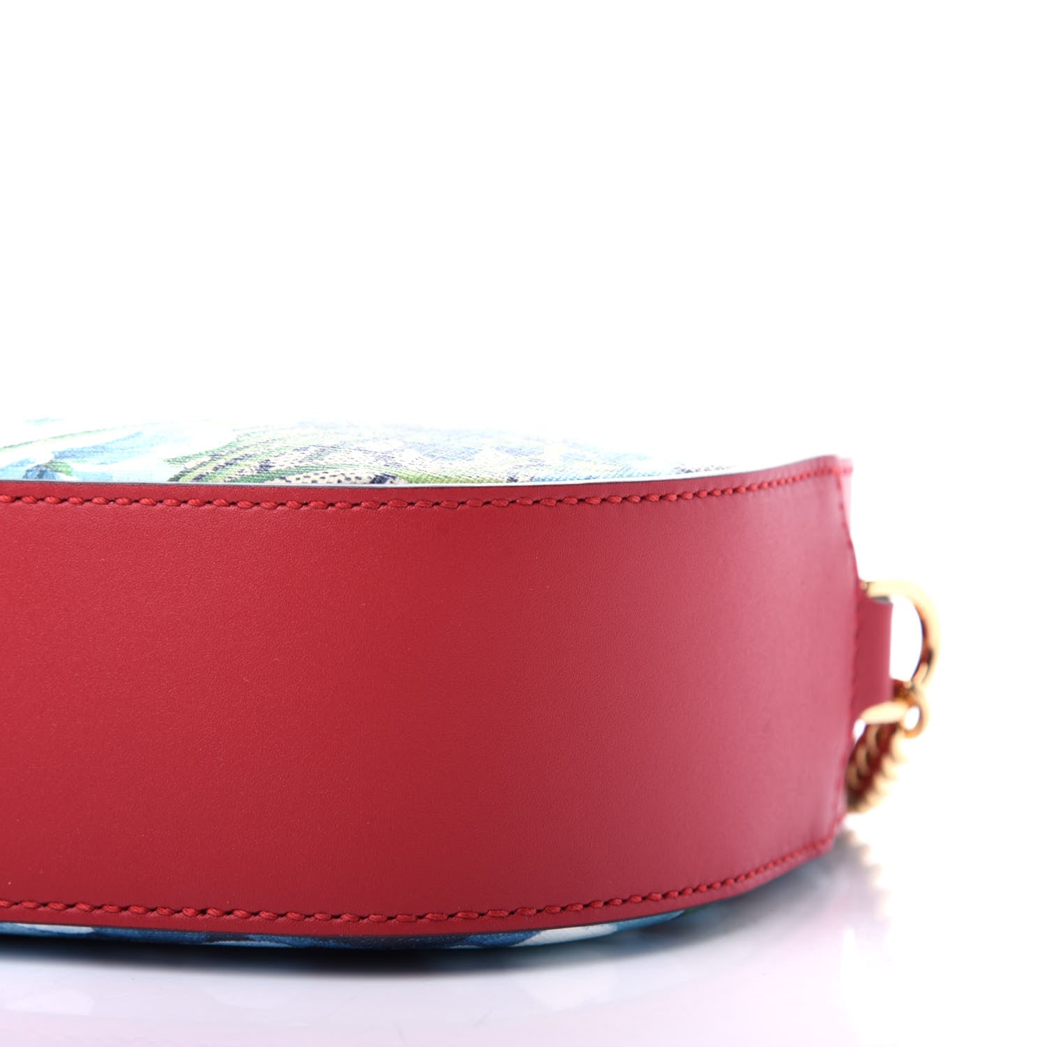 Gucci GG Supreme Monogram Blooms Mini Chain Shoulder Bag Beige Blue Navy Hibiscus Red 9 of 10