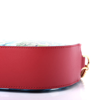 Gucci GG Supreme Monogram Blooms Mini Chain Shoulder Bag Beige Blue Navy Hibiscus Red 9 of 10