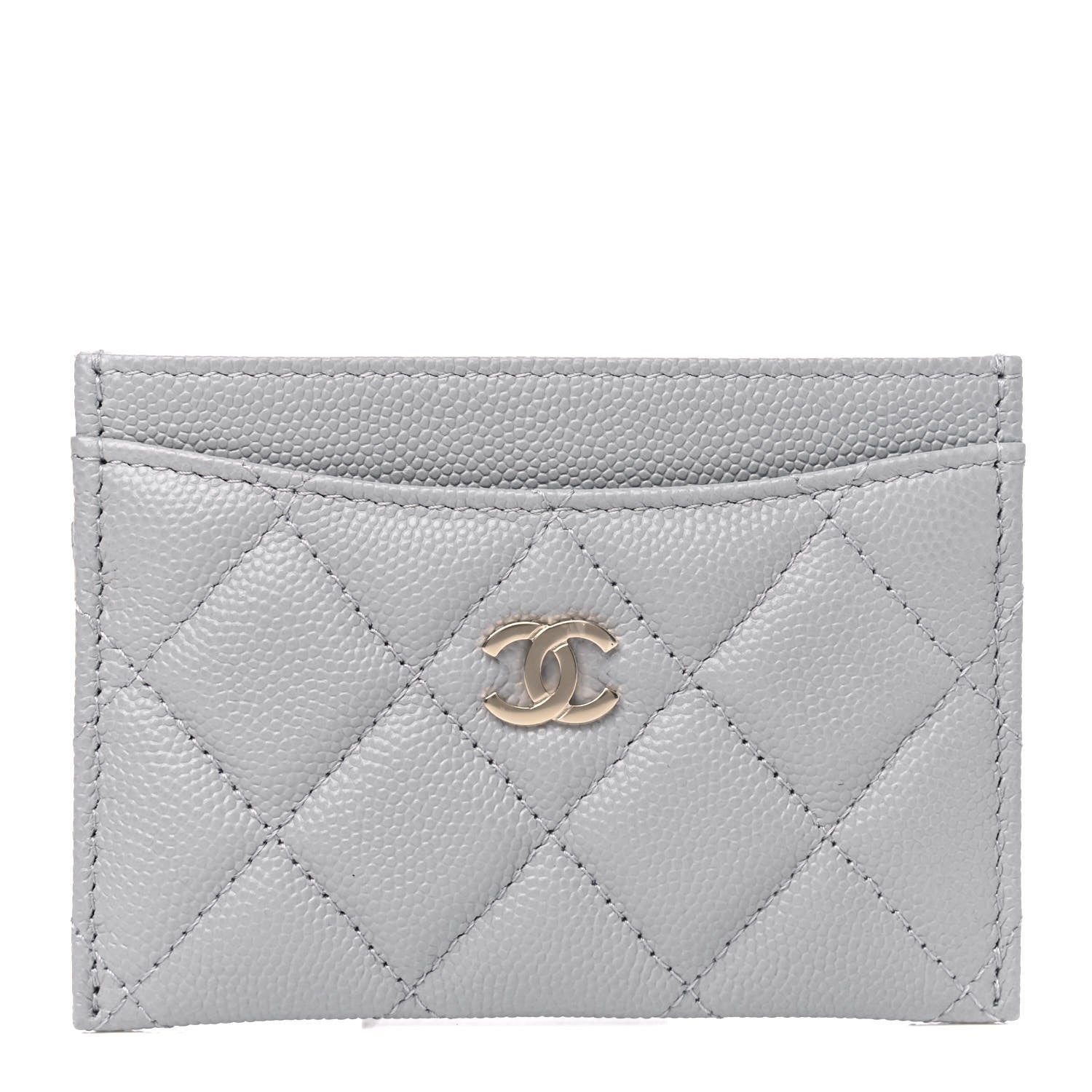 Chanel Caviar Quilted Card Holder Grey 1 of 4