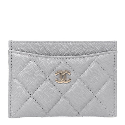 Chanel Caviar Quilted Card Holder Grey 1 of 4