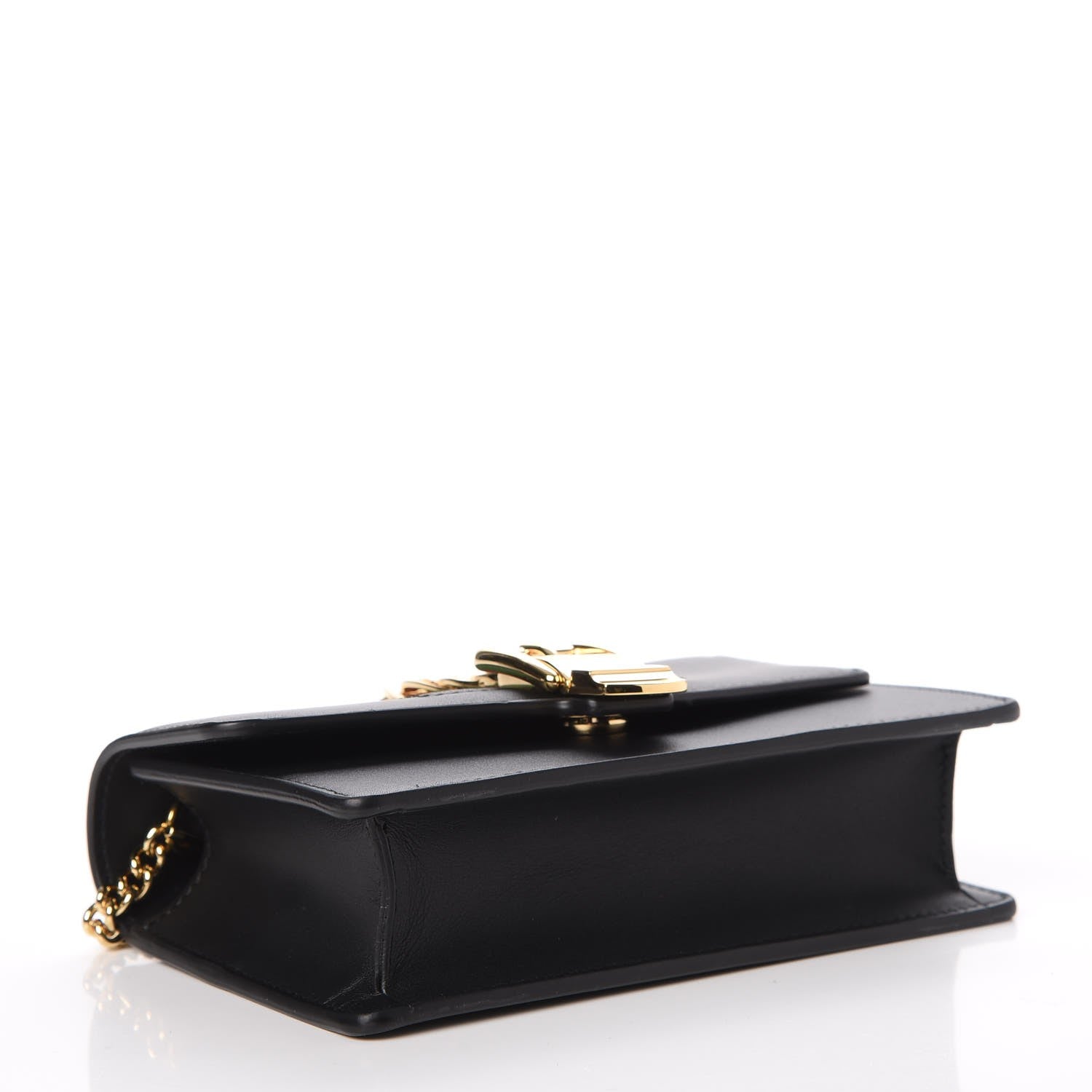Gucci Calfskin Super Mini Sylvie Chain Shoulder Bag Black 5 of 8