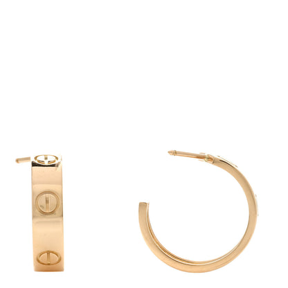 Cartier 18K Yellow Gold 5.5mm LOVE Hoop Earrings 1 of 5
