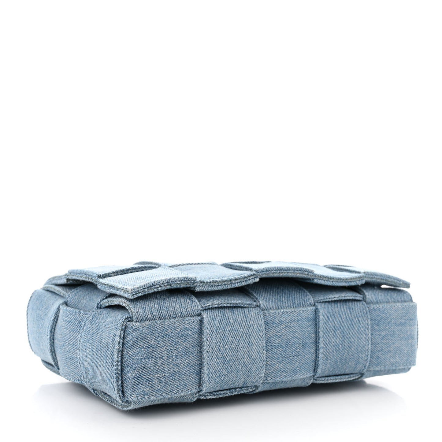 Denim Maxi Intrecciato Cassette Crossbody Bag Washed Indigo