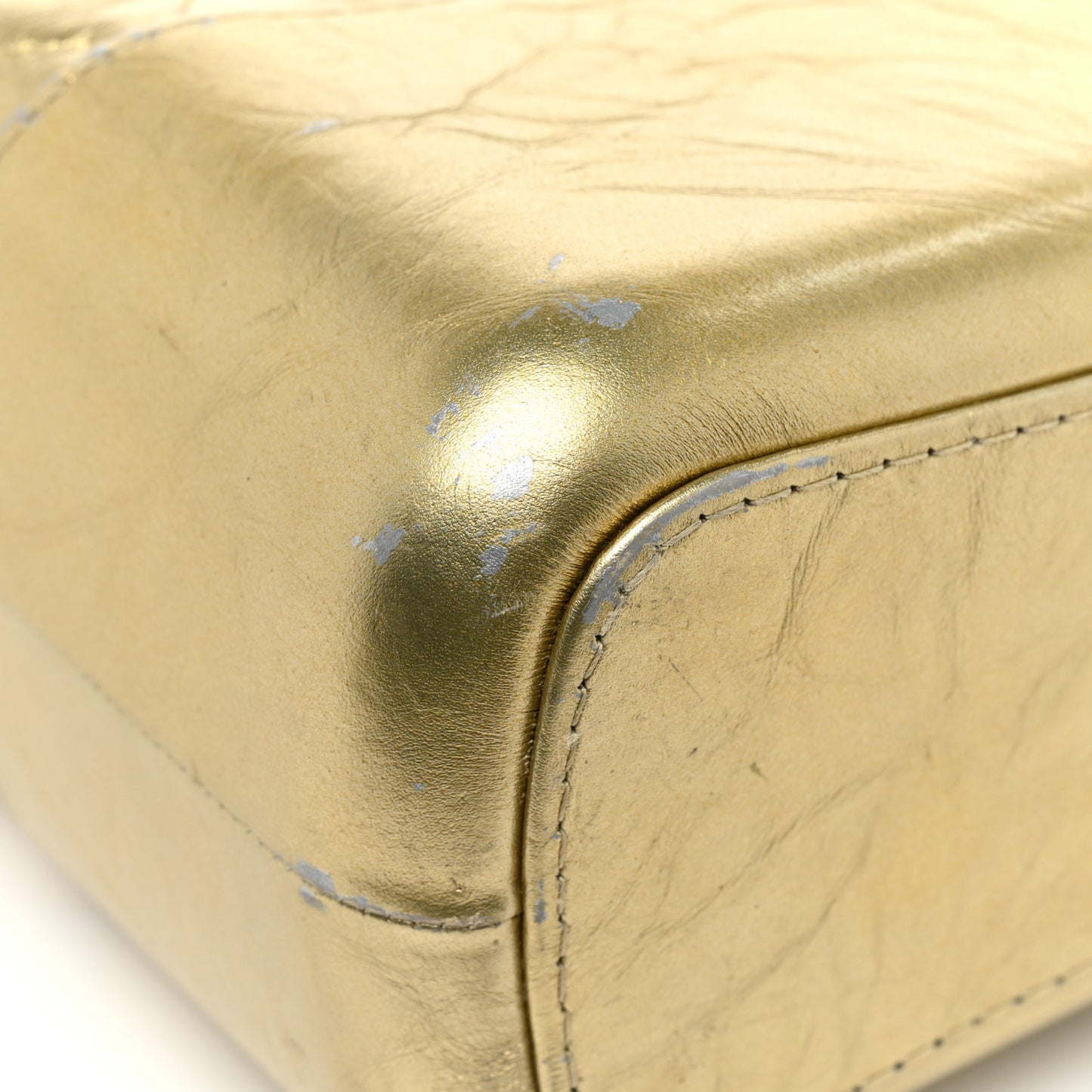Metallic Lambskin Calfskin Quilted Medium Gabrielle Hobo Gold