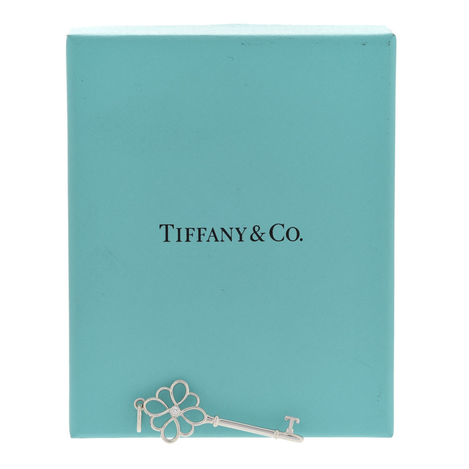 Tiffany Sterling Silver Diamond Knot Key Pendant 4 of 4