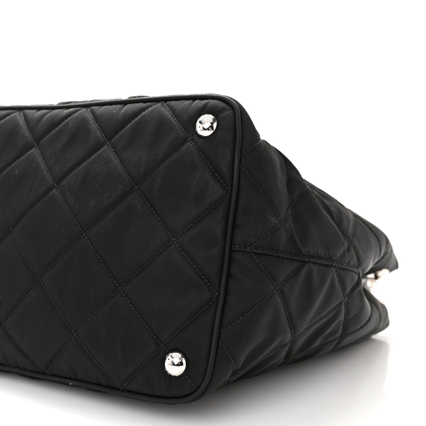 Nylon Tessuto Impuntu Quilted Tote Black