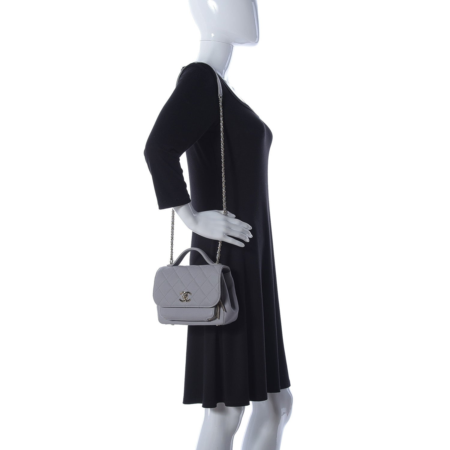 Chanel Caviar Quilted Small Business Affinity Flap Grey 2 of 13