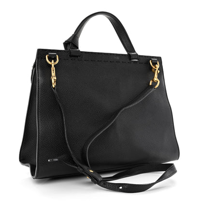 Gucci Calfskin Small GG Marmont Top Handle Bag Black 3 of 15