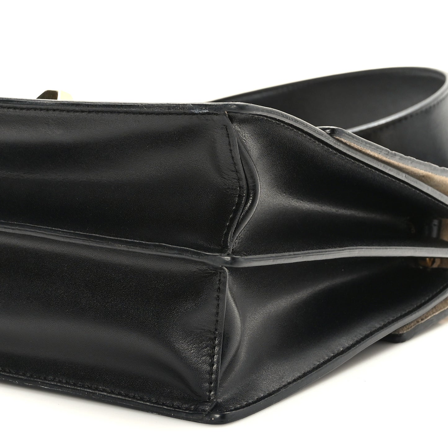 Vitello Liberty Bi-Color FF 1974 Embossed Kan I Shoulder Bag Black Maya