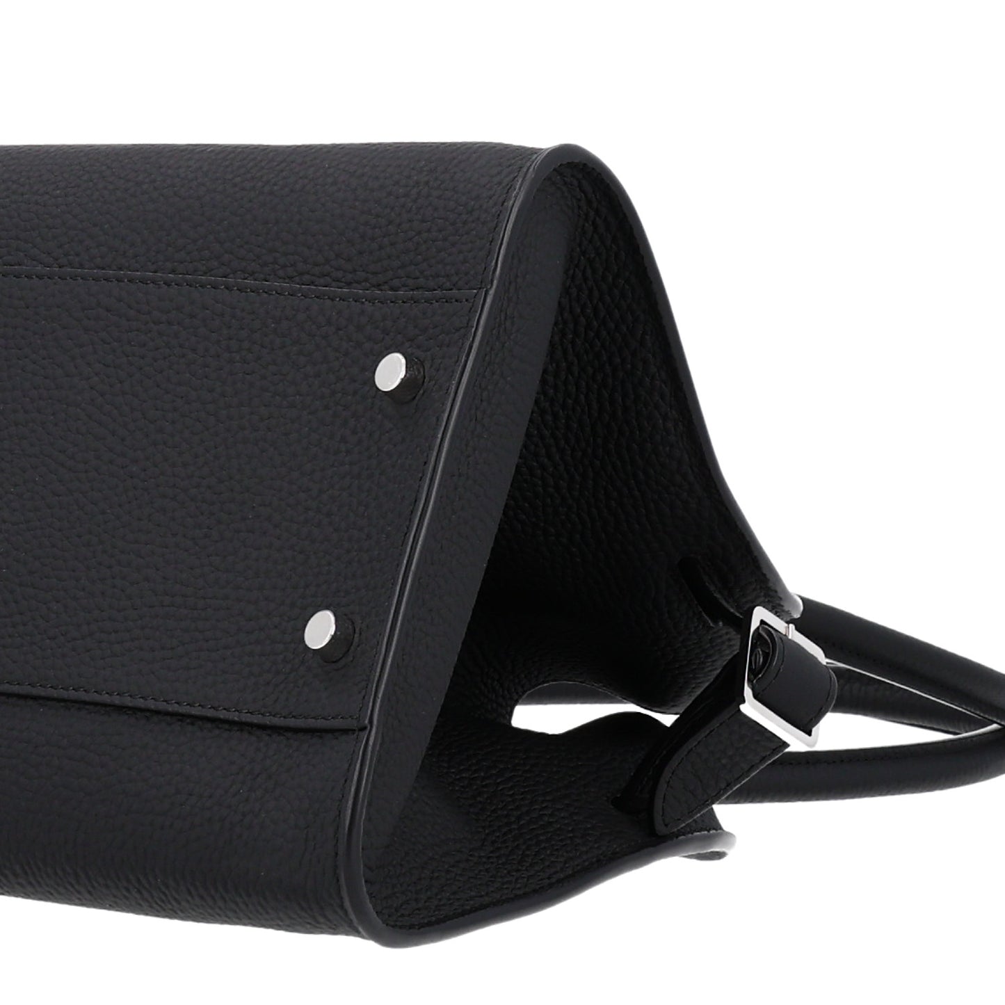 Matte Grained Calfskin Margaux Shoulder 12 Black