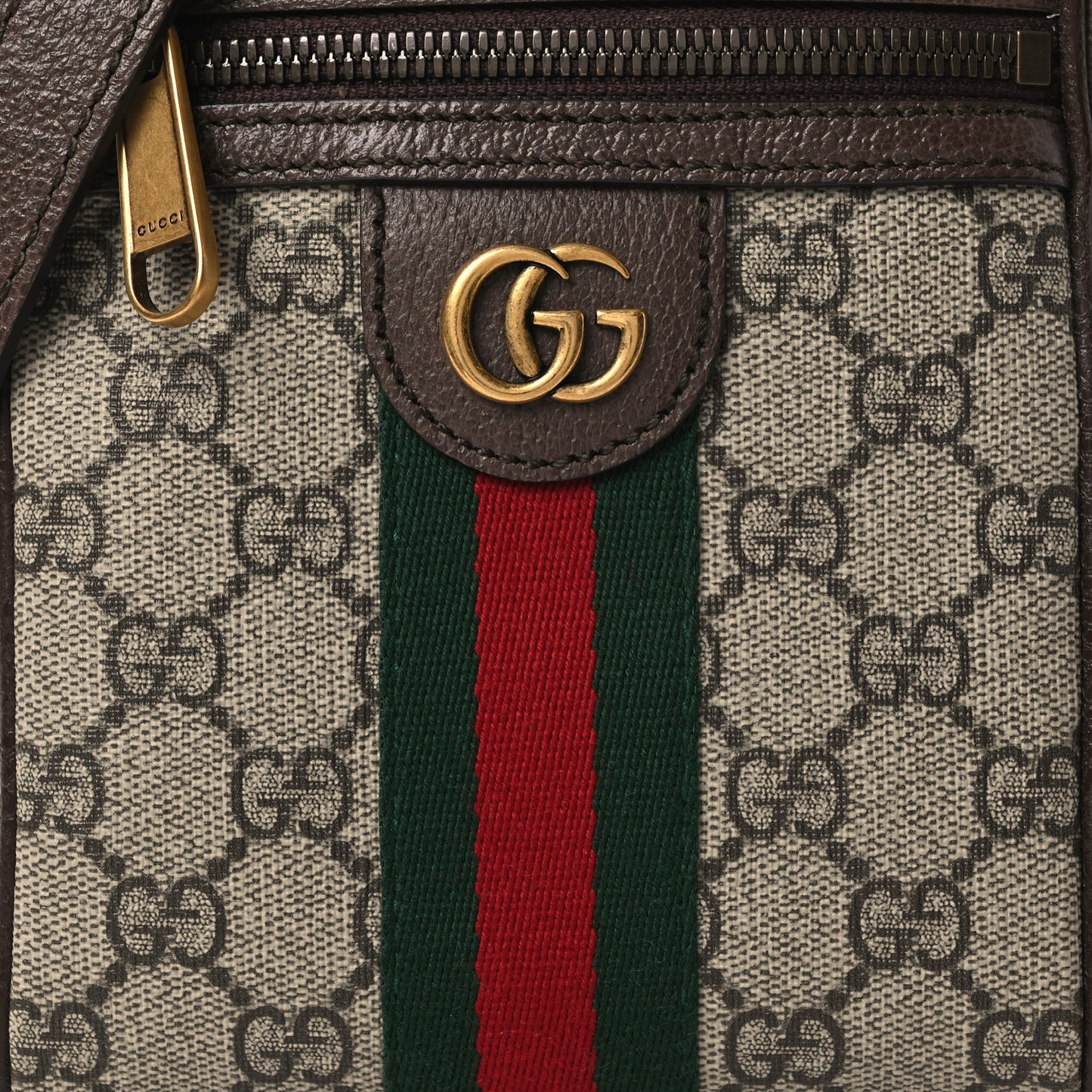 GG Supreme Monogram Web Mini Ophidia Messenger Brown