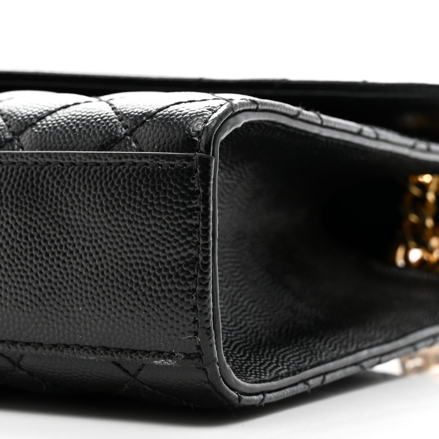 Grain De Poudre Textured Mixed Matelasse Triquilt Medium Monogram Satchel Black