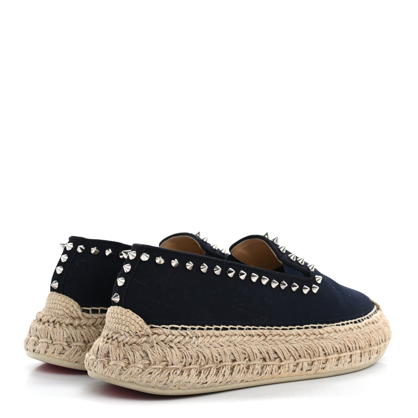 Canvas Espaboat Spikes Flat Espadrilles 37 Black