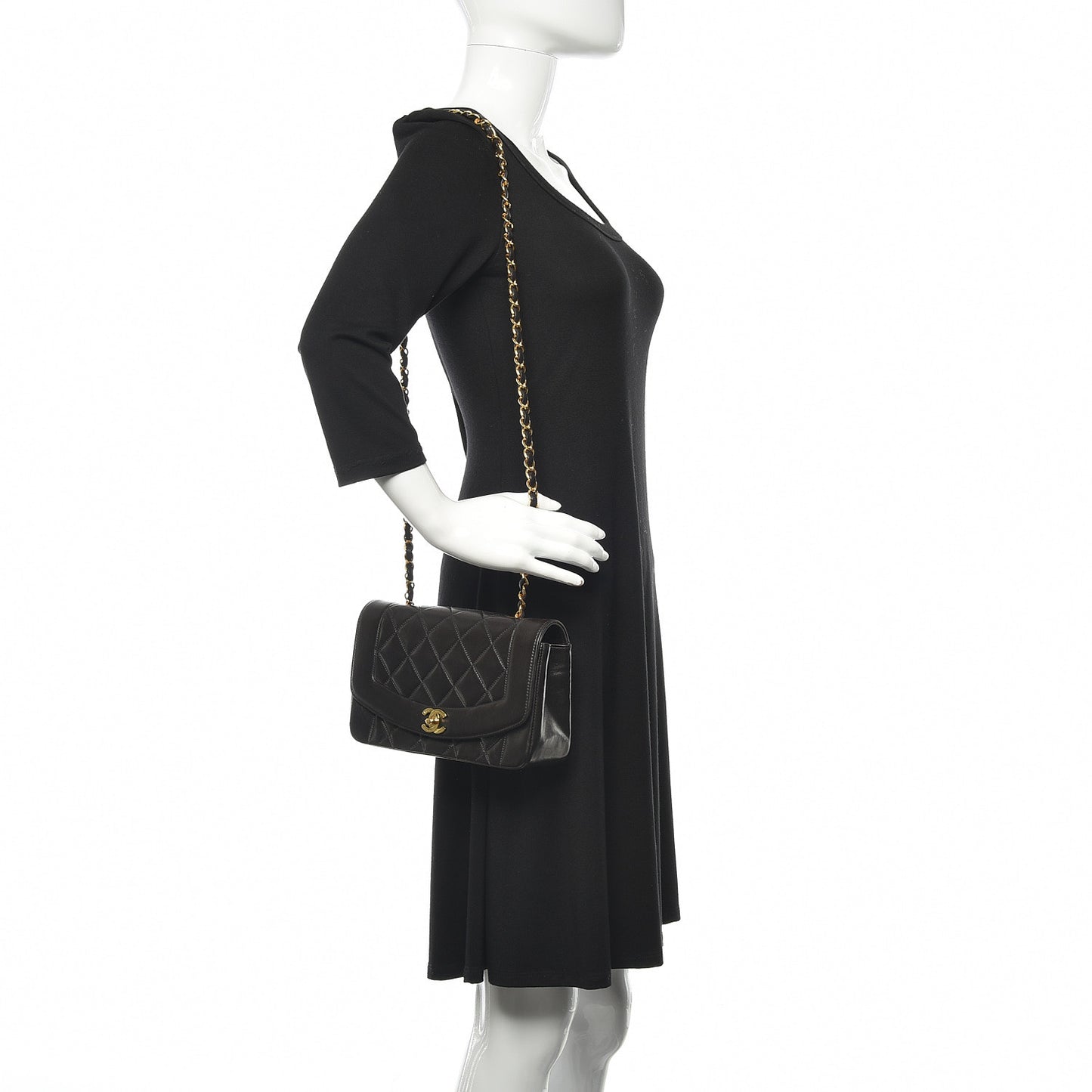 Lambskin Quilted Small Single Flap Brown