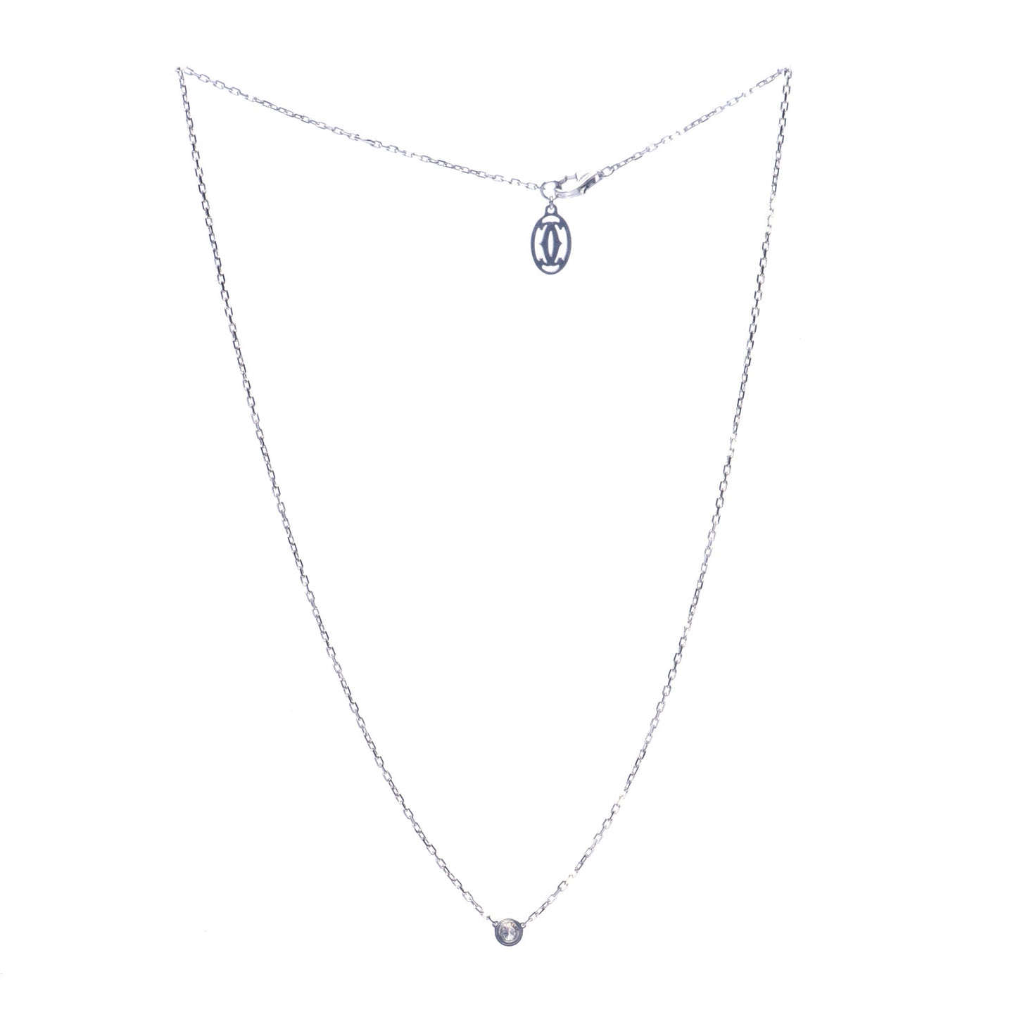 18K White Gold Diamond SM D'Amour Pendant Necklace