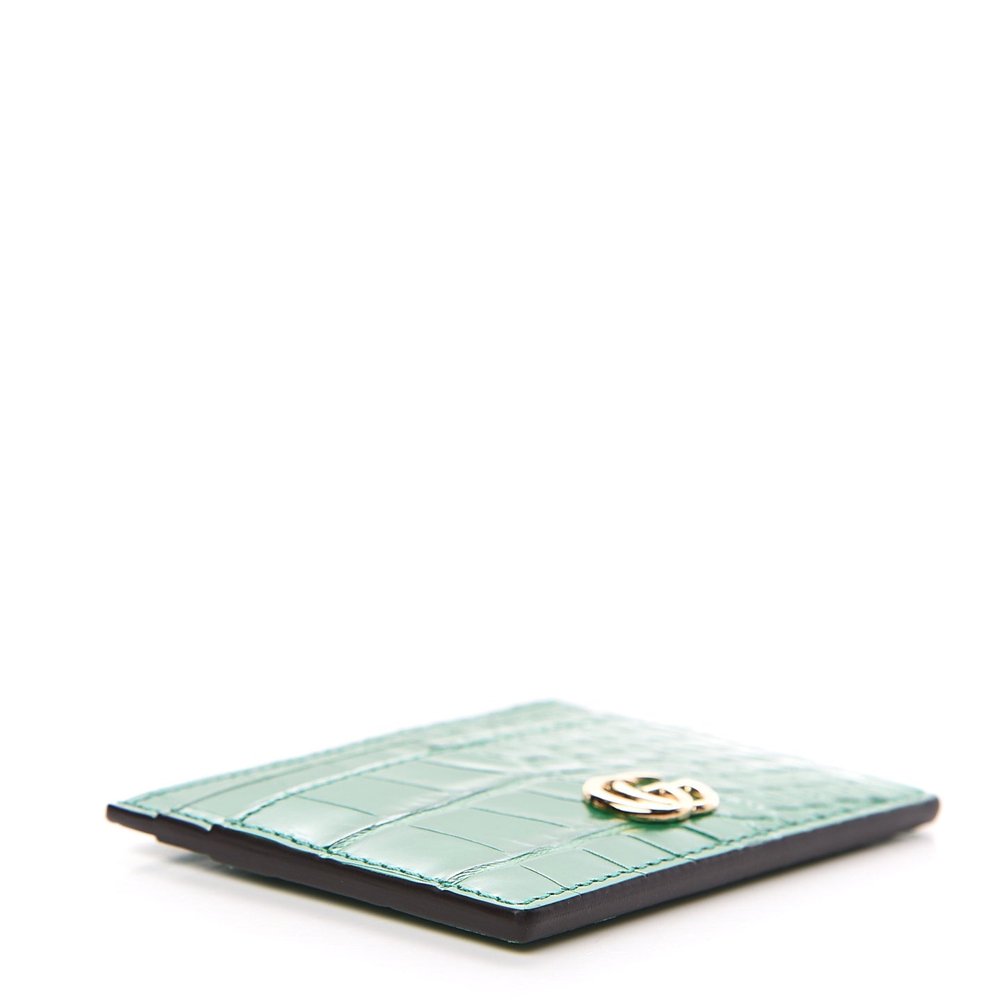 Alligator GG Marmont Card Holder Emerald