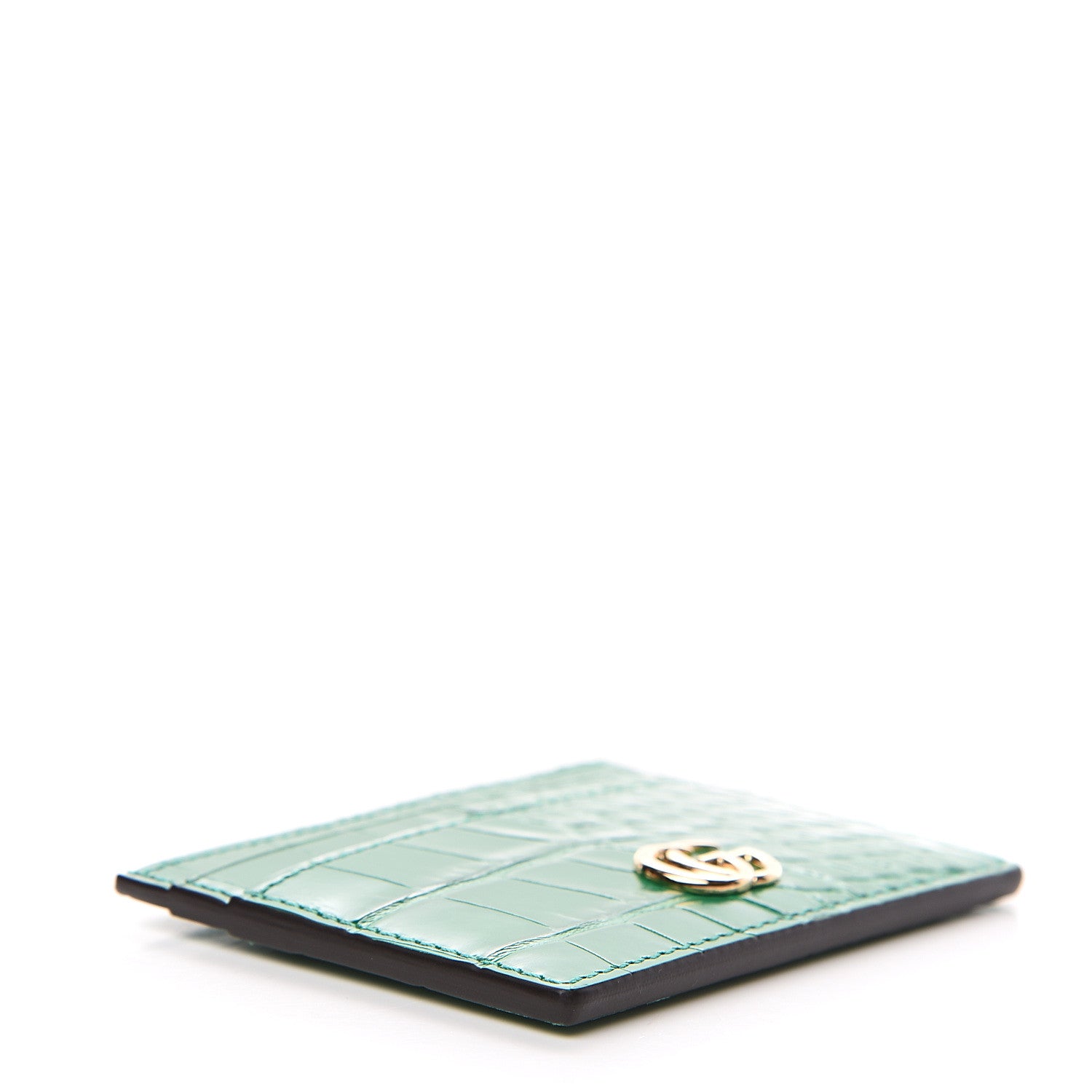 Gucci Alligator GG Marmont Card Holder Emerald 3 of 5