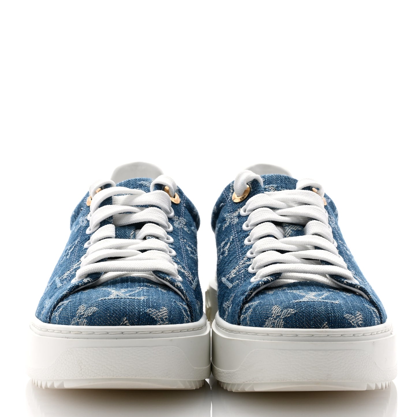 Denim Monogram Time Out Sneakers 37.5 Bleu Clair