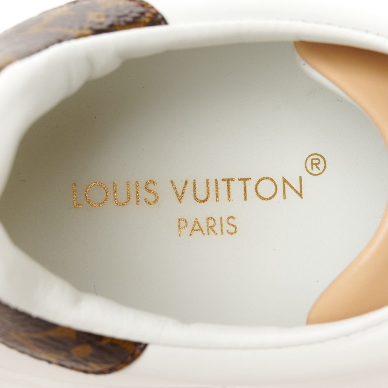 Louis Vuitton Calfskin Monogram Debossed Time Out Sneakers 38 White 9 of 11