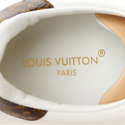 Louis Vuitton Calfskin Monogram Debossed Time Out Sneakers 38 White 9 of 11