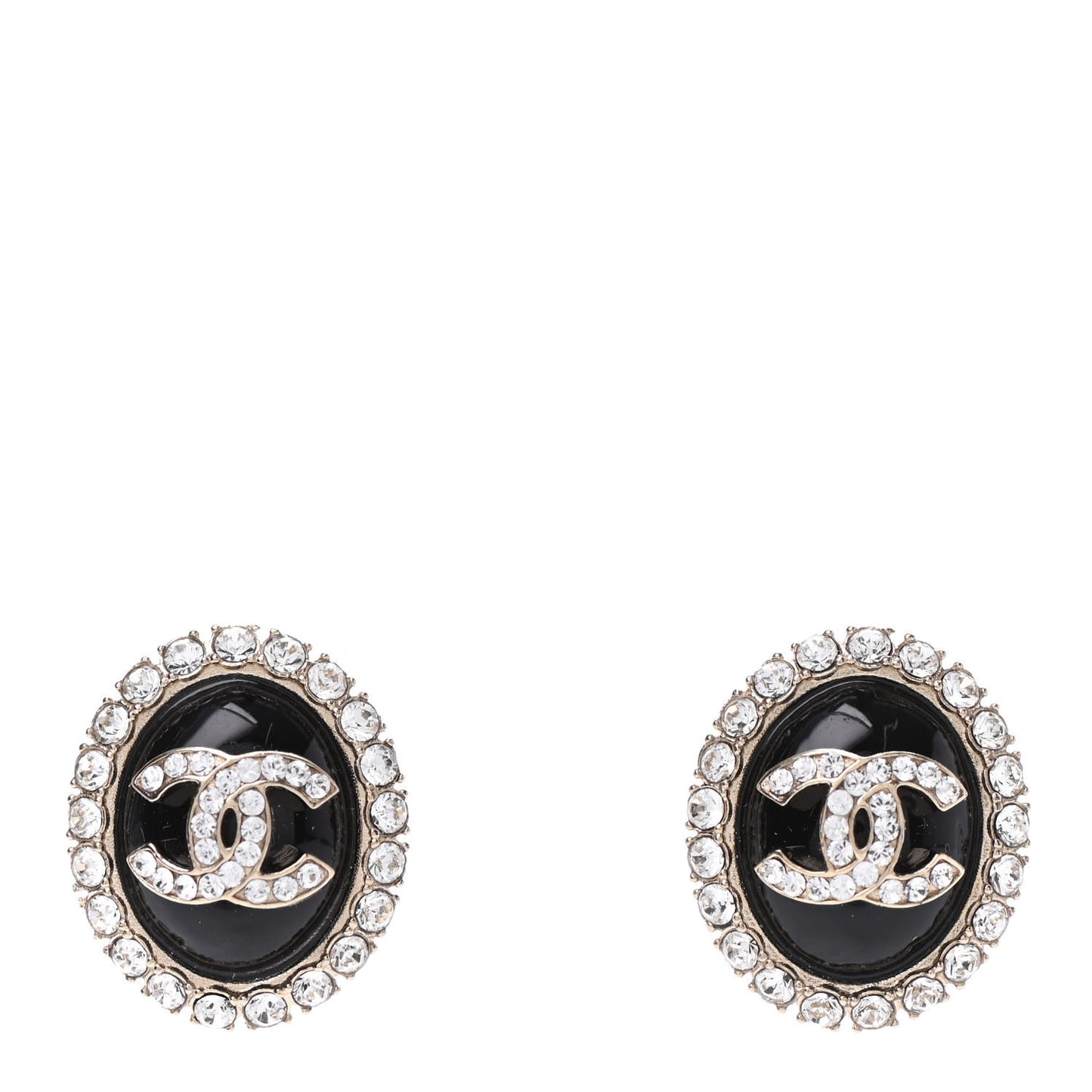 Crystal Resin CC Earrings Gold