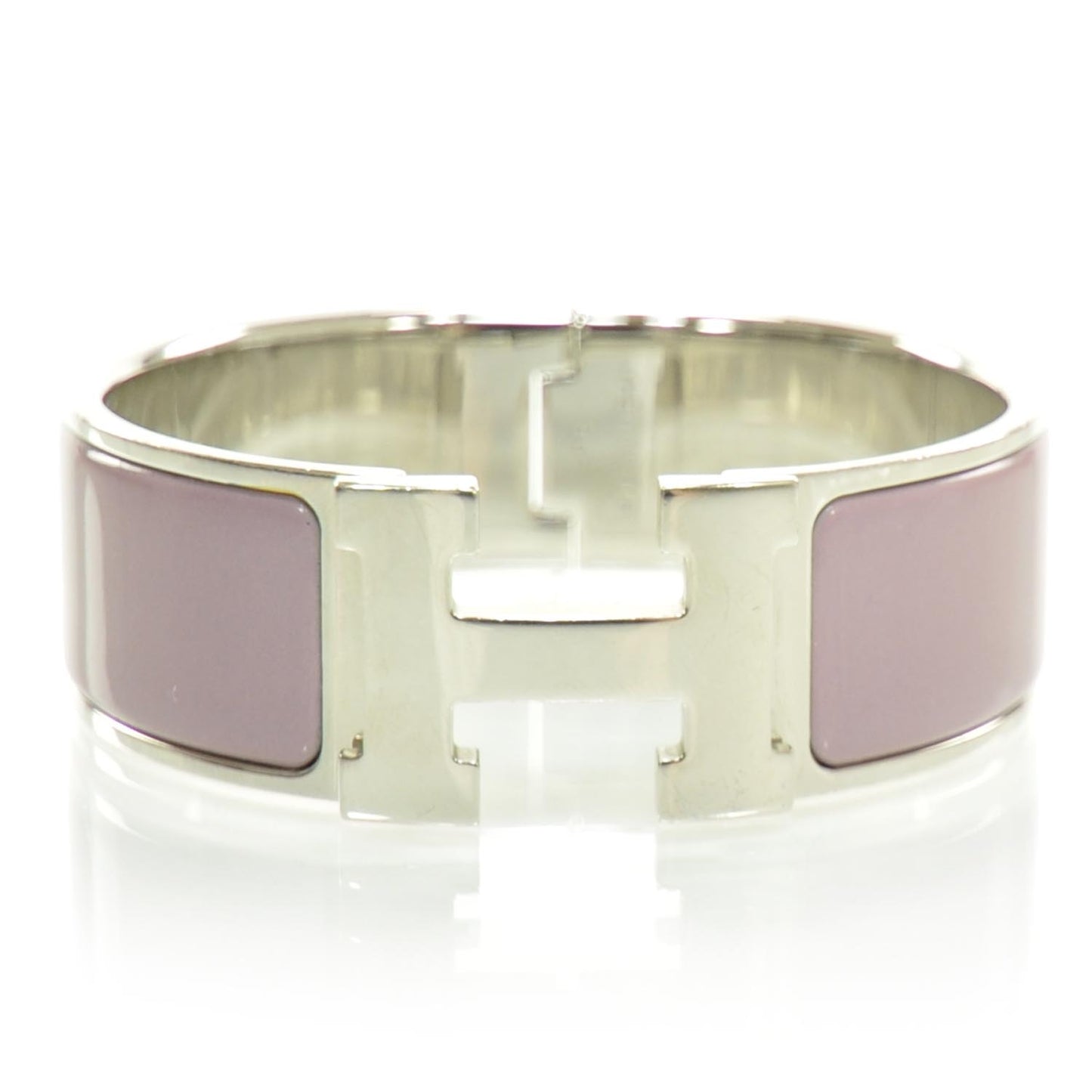 Enamel Clic Clac H Bracelet Wide Pink Silver