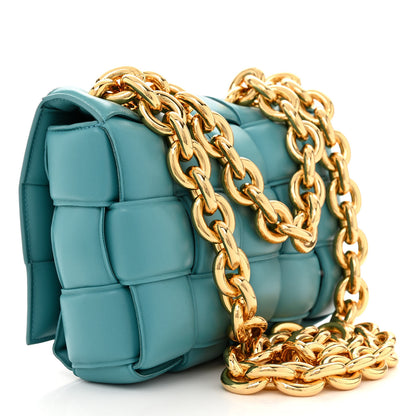 Bottega Veneta Lambskin Maxi Intreccio Padded Chain Cassette Crossbody Bag Mallard 3 of 10