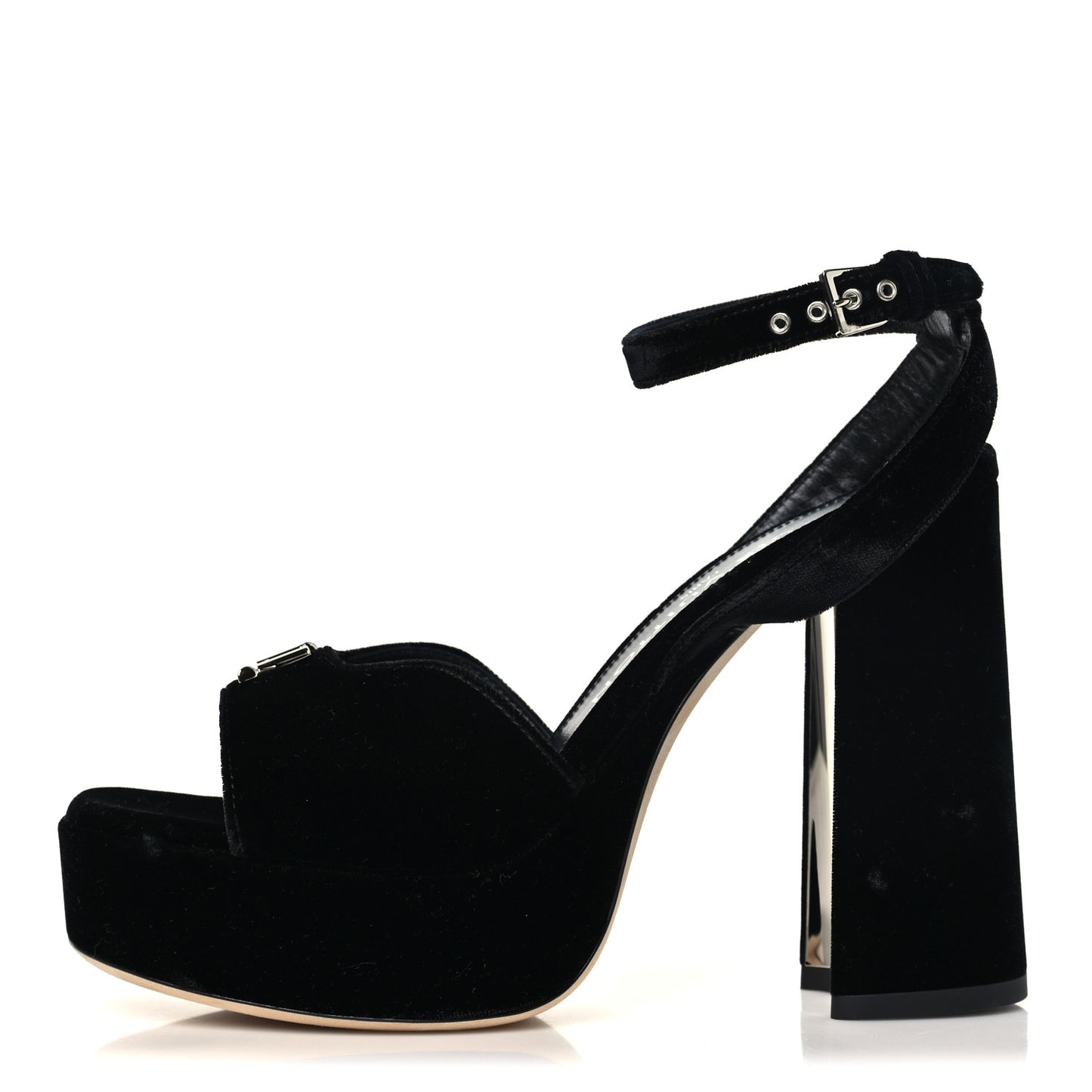 Calfskin Maya Platform Sandals 36 Black