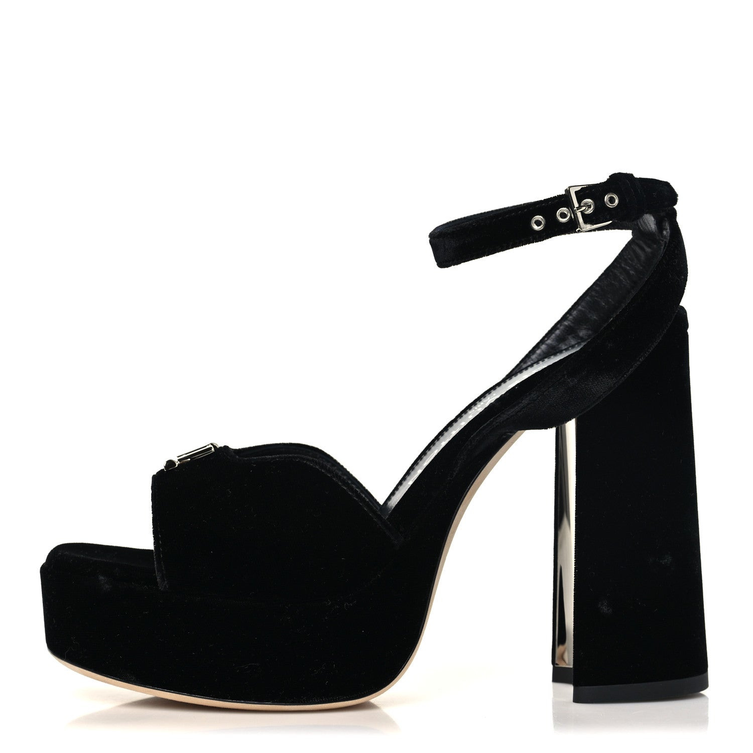 Louis Vuitton Calfskin Maya Platform Sandals 36 Black 1 of 10