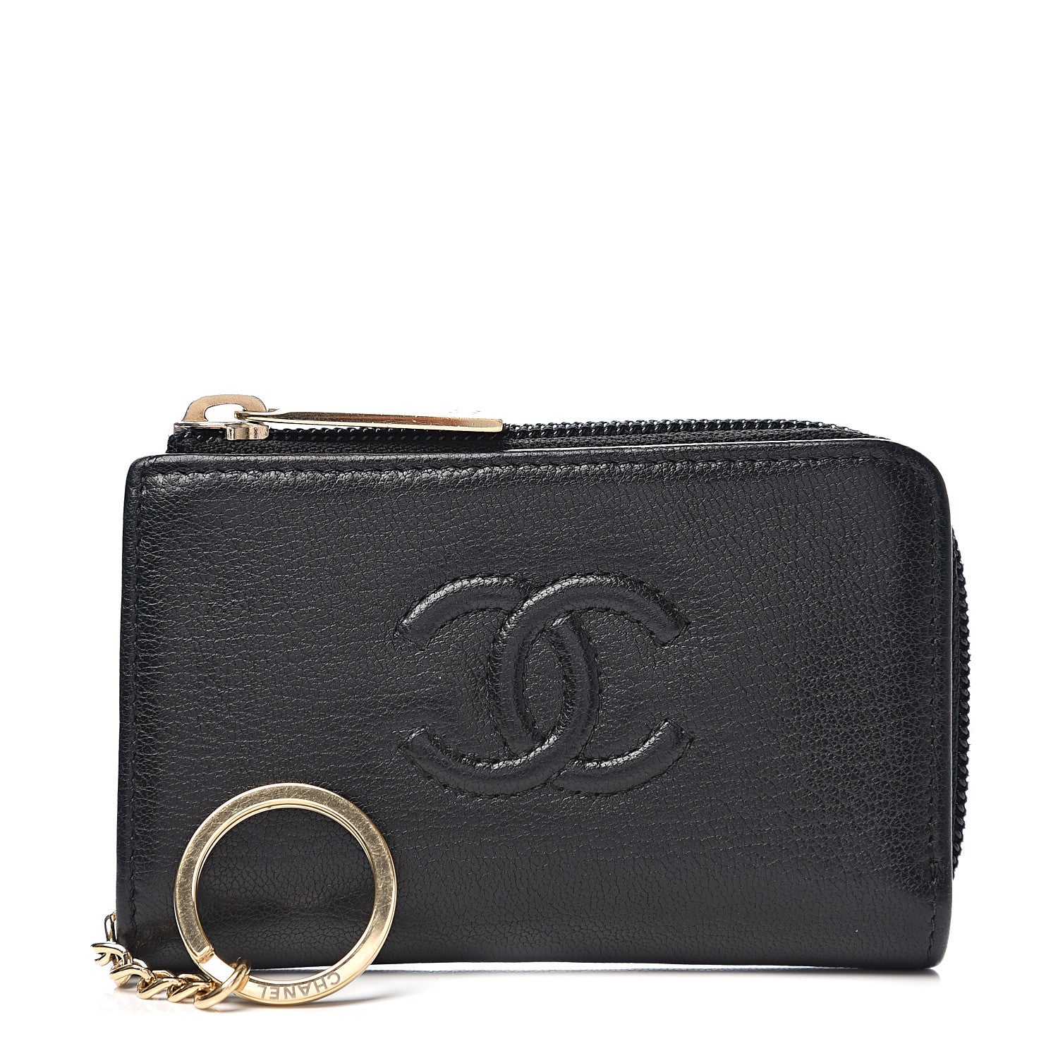 Chanel Calfskin CC Key Holder Case Black 1 of 7
