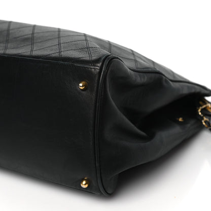 Chanel Calfskin Stitched XL Weekender Black 9 of 11