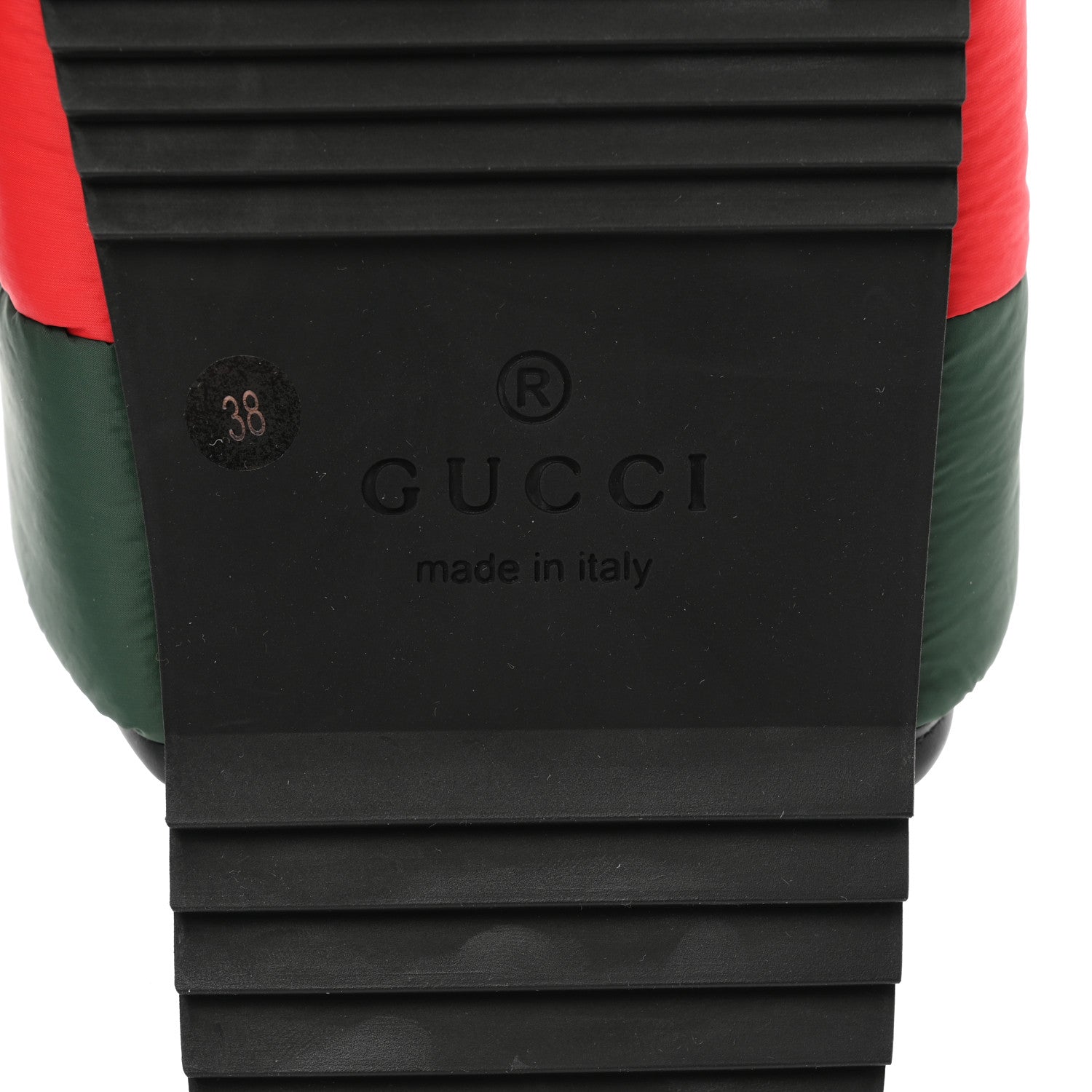 Gucci Nylon Web Womens Slide Sandals 38 Black Green Red 8 of 9