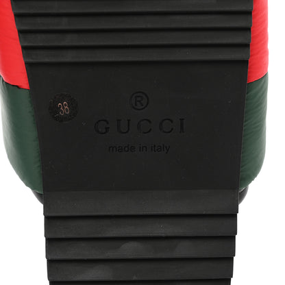 Gucci Nylon Web Womens Slide Sandals 38 Black Green Red 8 of 9