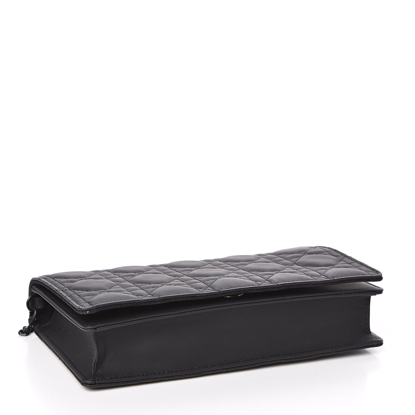 Ultra Matte Calfskin Cannage Lady Dior Clutch Black