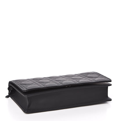 Christian Dior Ultra Matte Calfskin Cannage Lady Dior Clutch Black 4 of 10