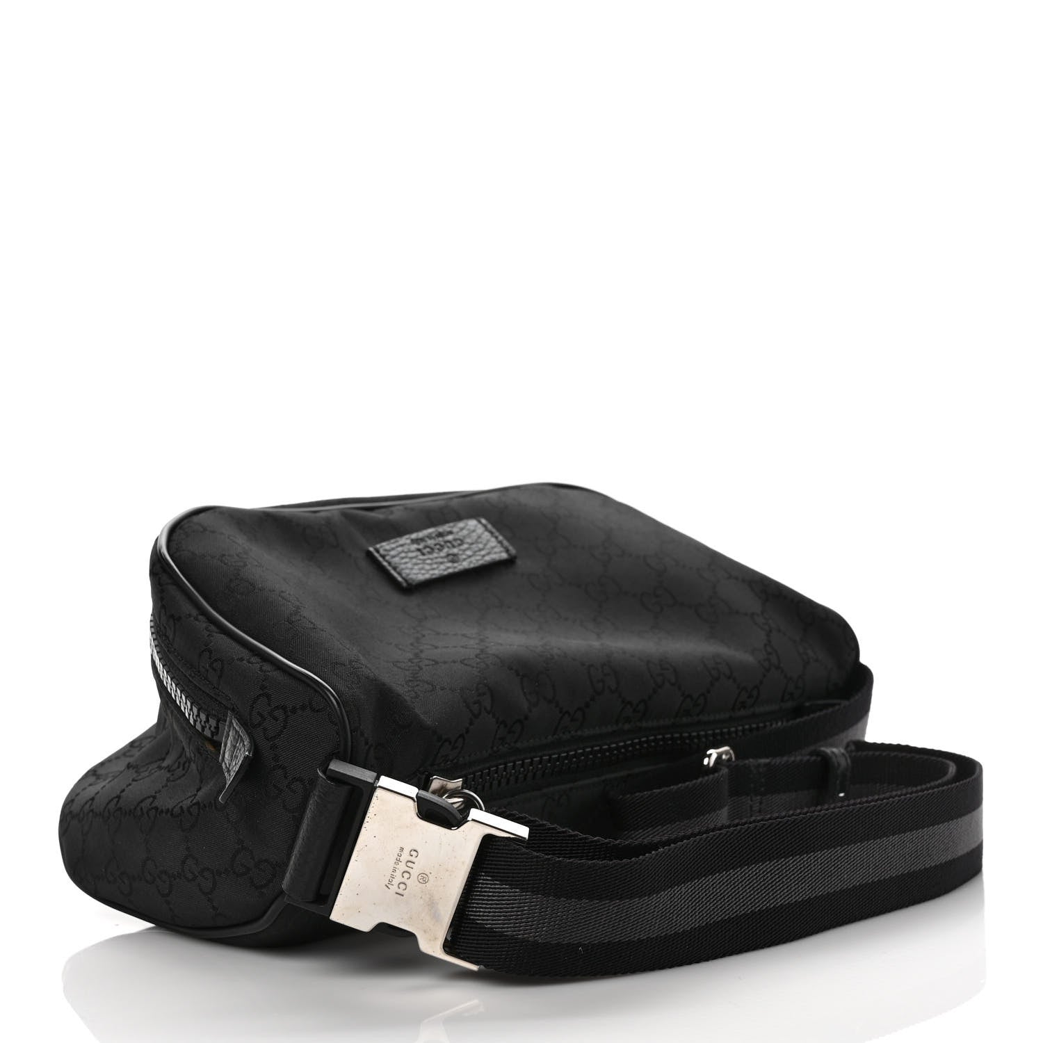 Gucci Nylon Monogram Fanny Pack Belt Bag Black 3 of 8