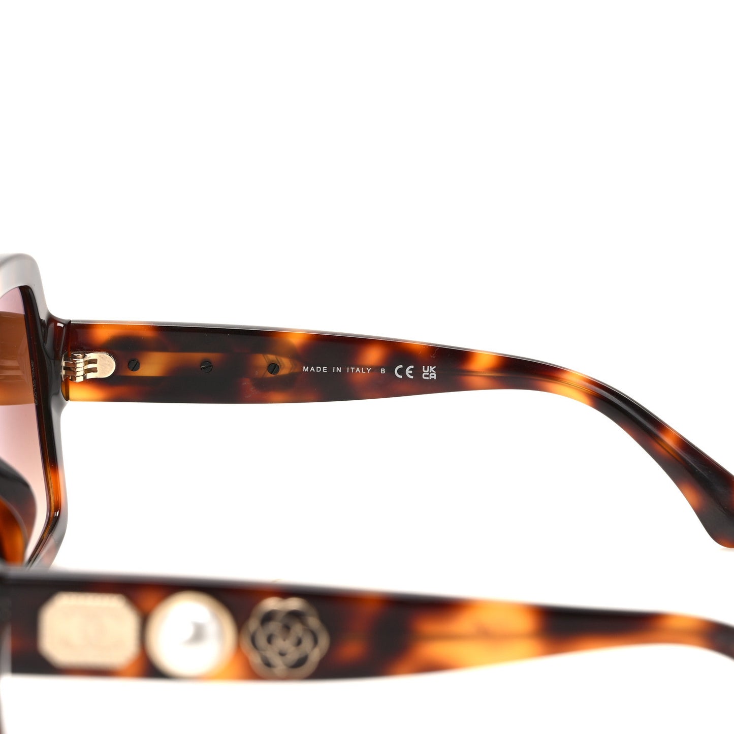 Acetate Charms Pearl Square Sunglasses 5479-A Tortoise