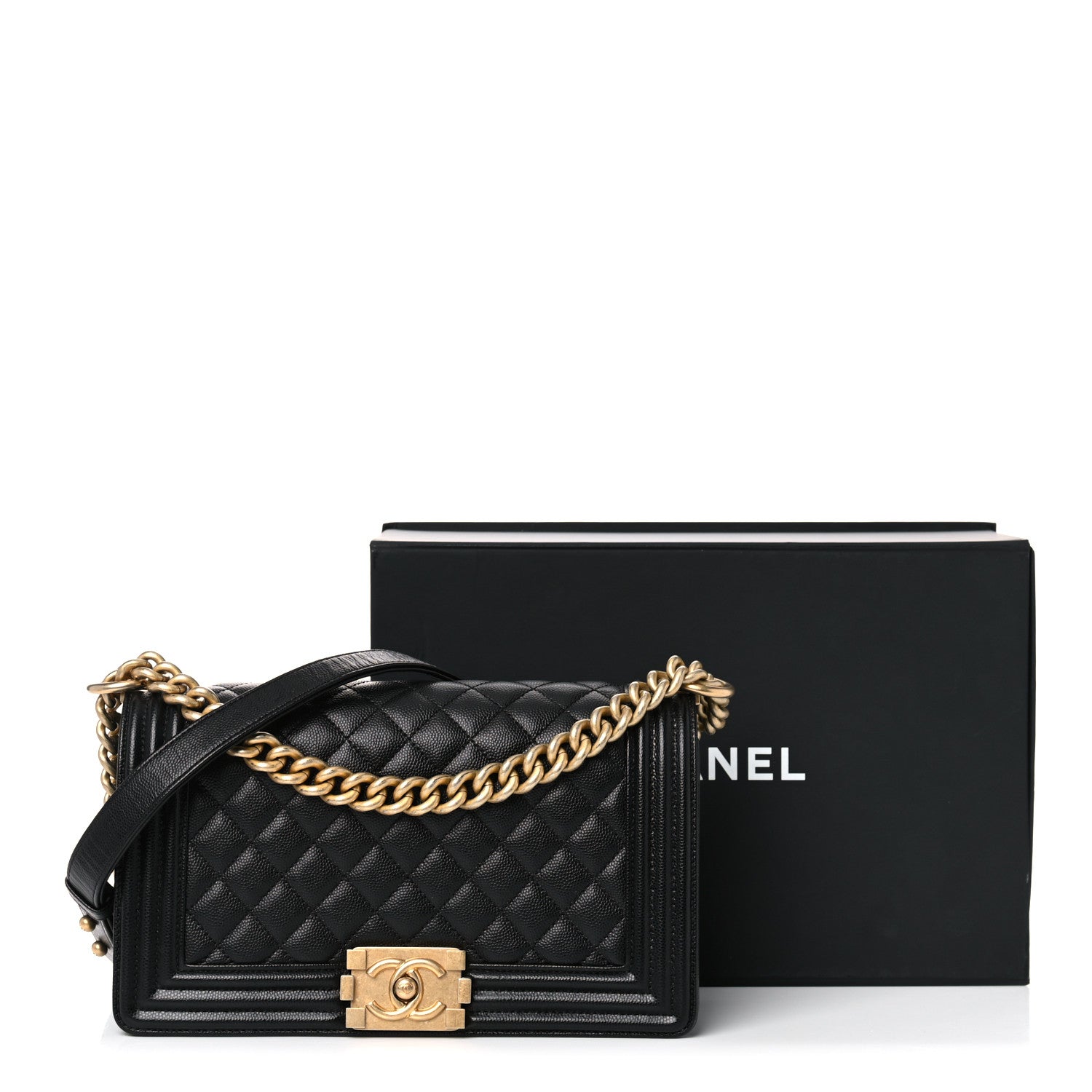 Chanel Caviar Quilted Medium Boy Flap Black 16 of 16