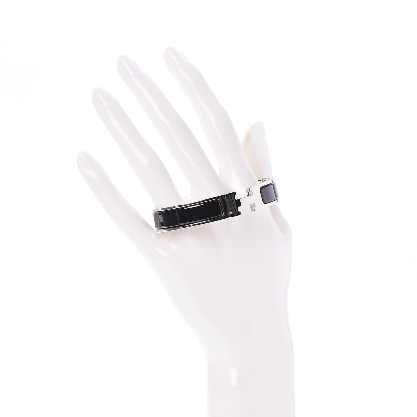 Enamel Narrow Clic Clac H Bracelet GM Black